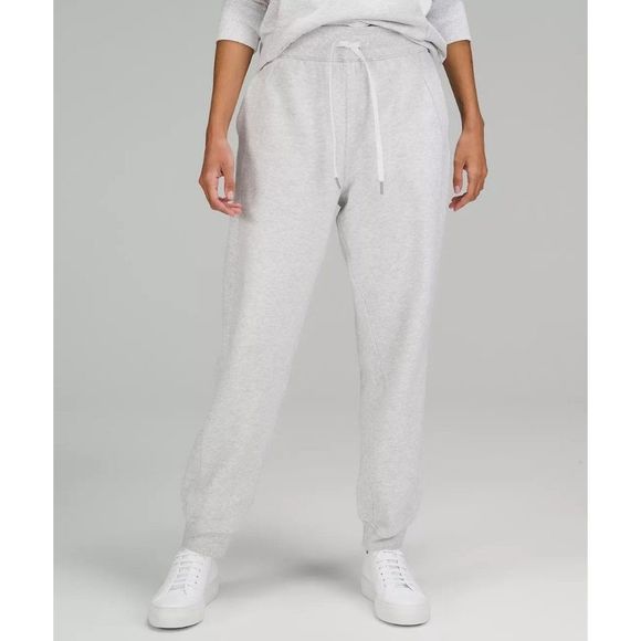 Lululemon Pants - Womens Lululemon Scuba High Rise Heahered Grey Jogger Pants Size 12 EUC 6416